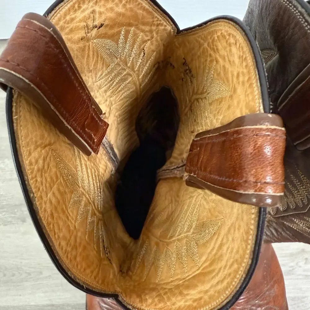 Tony Lama Men's Brown Leather 6531 Western Cowboy Boots Size 9.5B
